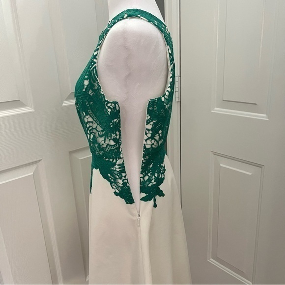 Anthropologie Moulinette Soeurs Arbor Lace Dress‎ Green Ivory Sleeveless SZ 2 - Picture 4 of 13